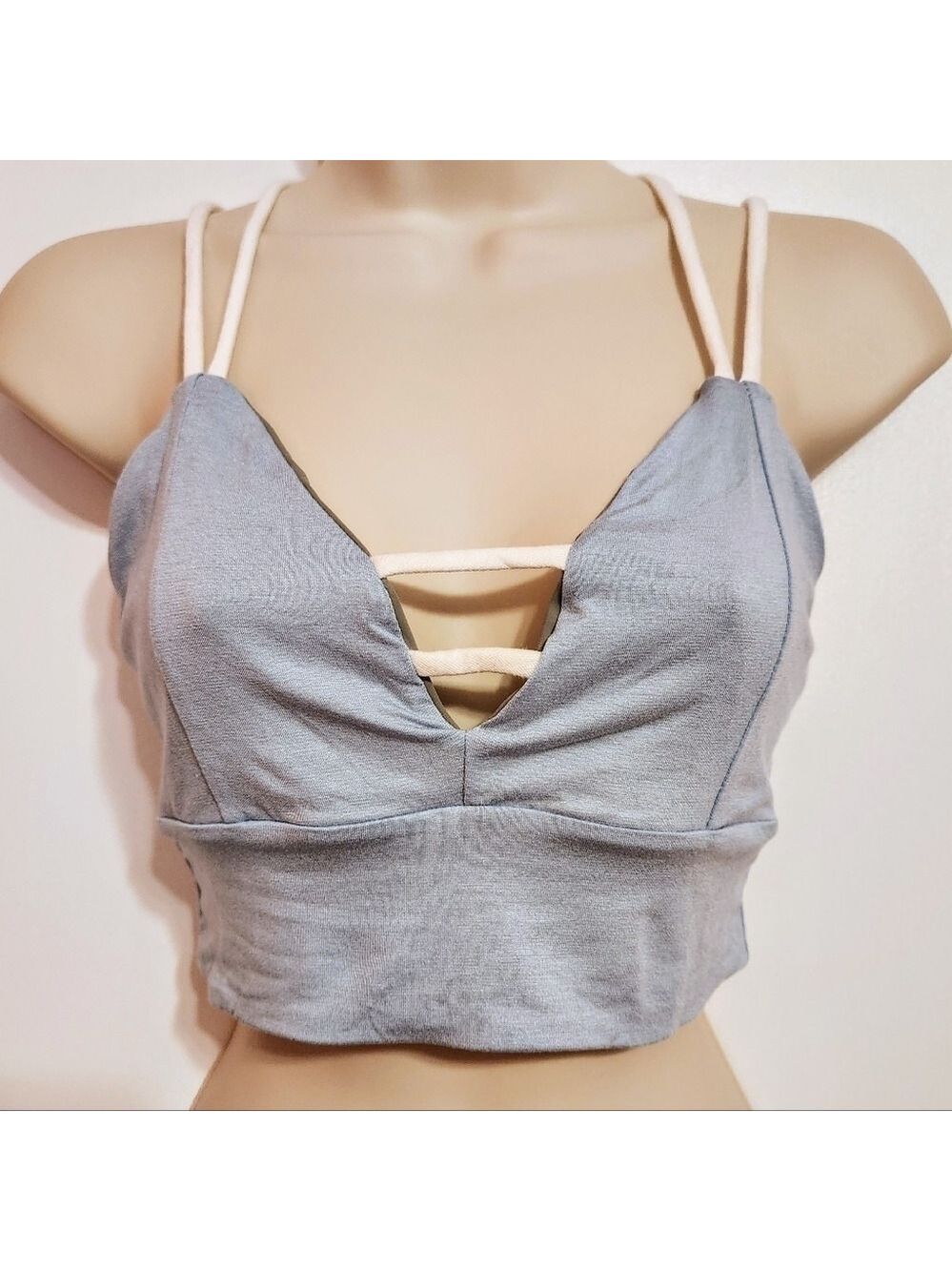 Briavia Reversible Strappy Bralette Top Green Blue M/L - Picture 6 of 10